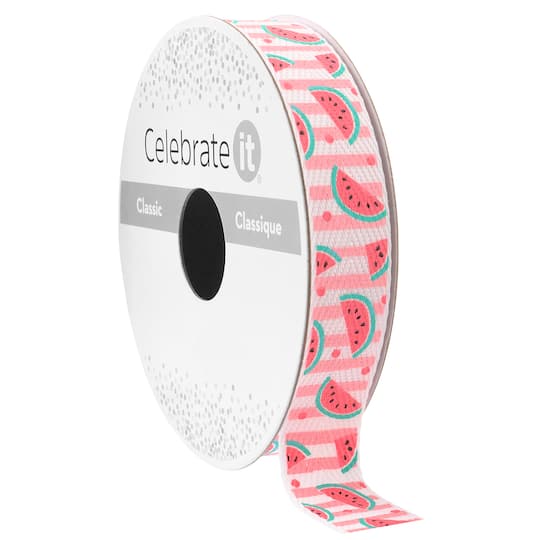 5/8" x 7yd. Watermelon Twill Ribbon by Celebrate It™ Classic